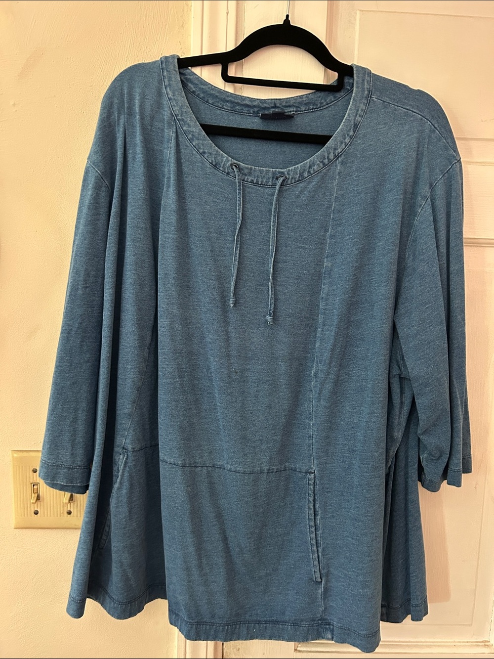 J. Jill Denim-Blue Pull-On Tunic with Front Pocket
